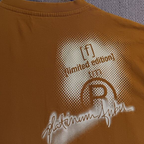 Fubu Platinum Tee Vtg L Rust Orange Logo Patch Spell Out - Picture 9 of 13